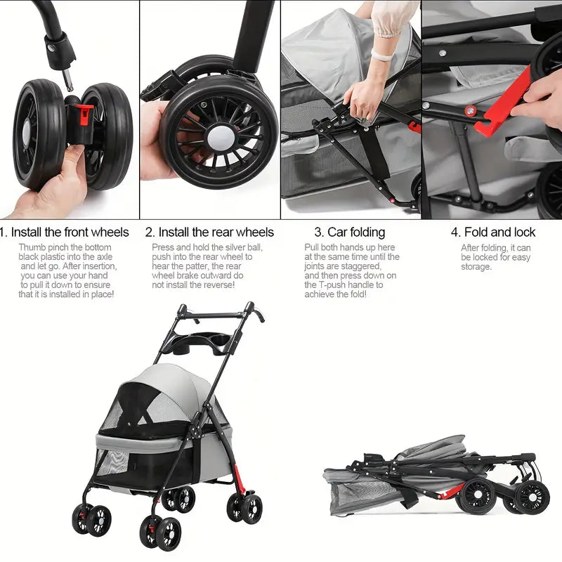 Bark & Buff™ Foldable Pet Stroller