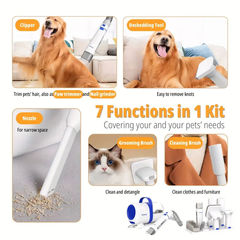 Bark & Buff™ 7-in-1 Pet Grooming Kit & Vacuum